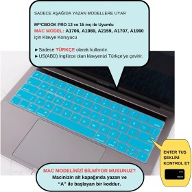 Resim McStorey Macbook Pro Klavye Koruyucu US-TR Baskı A1706 A1989 A2159 A1707 A1990 Uyumlu 