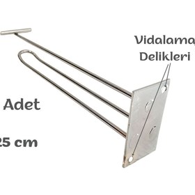 Resim Özfiliz Mağaza Ekipmanları (10 ADET) Blister Tel Ve T Demir Takma Tel Askı Ürün Asmak Metal Askı, Tel Askı Çubuğu Krom 25 Cm 