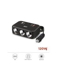 Resim G18 120w Çoklu Çıkışlı Araç Şarj Cihazı 2x Type-c, Usb, Qc4.0 & 3 Çakmaklık Girişli 