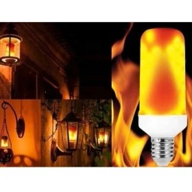 Resim Tamled Newlight 7W LED Alev Ampul E-27 Duy Tipi 3 Foksiyonlu Alev Etkili Ampul 