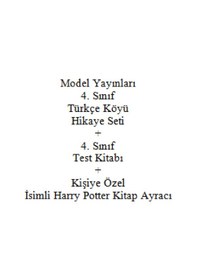 Resim 4. Sınıf Hikaye Kitabı Seti Model Yayınları Türkçe Köyü + 4. Sınıf Test Kitabı + Kişiye Özel İsimli Harry Potter Kitap Ayracı 