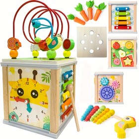 Resim 7'si 1 Arada Çok Amaçlı Eğitici Hazine Kutusu Oyuncak - Piyano Şekilli, Şekil Eşleştirme ve Sayı Bulma Oyunları - Renkli Karakterli Hayvan Tasarımı, 3-6 Yaş Çocuklar İçin, Erken Çocukluk Gelişimi için Mükemmel Doğum Günü & Noel Hediyesi 