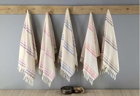 Resim Menderes Home Cotton Collection Bukle Peştamal Havlu Çizgili Saçaklı Kre-Kah 
