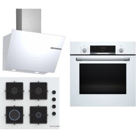 Resim Bosch HBF534EW3T - POP6C2P30O - DWK66PJ20T Beyaz Ankastre Set 