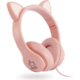 Resim Polosmart FS78 Figürlü Kablolu Kulak Üstü Kulaklık Pembe 