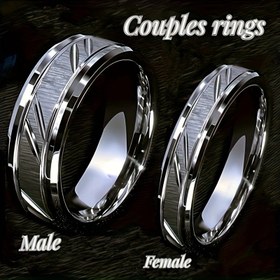 Resim Erkekler & Kadınlar için Basit 6/8mm Fırçalanmış Paslanmaz Çelik Çift Yüzükler - Kaplamasız Dayanıklı Minimalist Tasarım, Teklif, Nişan, Düğün, Yıldönümü İçin Rahat Uyumlu Eşleşen Çift - Günlük Kıyafetler İçin Zamansız Şıklık, Evlilik Yüzükleri, Nişan Aksesuarları, Modern Takı, Şık Bitiş 