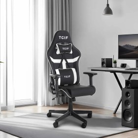 Resim adore mobilya Adore Gaming Apollo Profesyonel Oyuncu ve Yönetici Koltuğu-Siyah-Beyaz 42X124-131,5X64 cm 