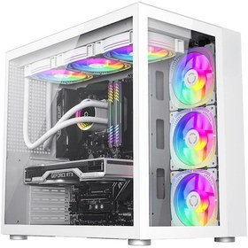 Resim SNT Warzone II Midi Tower 7x120 MM Argb Uzaktan Kumanda Atx Beyaz Gaming Kasa 