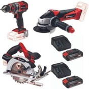 Resim Einhel L Te-cd 18/50 Li-i Bl Matkap Te-ag 18/115 Taşlama Te-cs 18/165/1 Daire Testere 2x2.5ah Akü Set 