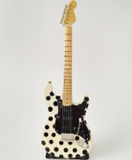 Resim El Yapımı 1/4 Ölçek Minyatür Elektro Gitar Polka Dot Stratocaster 