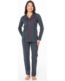 Resim U.S. Polo Assn. U.s Polo Assn. 20144 Kadın Uzun Kollu Gömlek Pijama Takım-lacivert Lacivert 