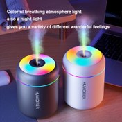 Resim 1 adet USB Güçlü Mini Hava Nemlendirici, Renkli LED Gradyan Işıklarla, Sessiz Çalışma, Kolay Temizlenebilir, Güvenli ve Güvenli - Çeşitli Oda Türleri İçin Kokusuz Plastik Nemlendirici, Noel ve Cadılar Bayramı İçin İdeal, ≤36V 