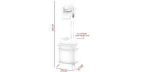 Resim Tekno-tel Yutan Kapaklı Banyo Çöp Kovası ve Tuvalet Kağıtlık Metal ve Plastik 5,5 LT Krom-Gri 