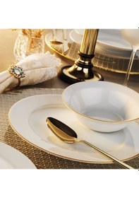 Resim Porland Mina 18 Parça Yemek Takımı Gold Fileli 