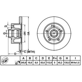 Resim Mga 50314 Arka Fren Diski-245x10 5x112 A4 95-00 8d0615601b 