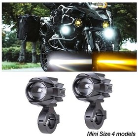 Resim Honeybeeshop 2 Adet Mini Motosiklet Su Kuşu Led Işıkları Sarı Beyaz Çift Renkli Yakın Uzak Vurgu Araba Suv Utv Dış Aydınlatma 9 30v 