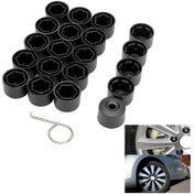 Resim 20x Bijon Cıvatası Somun Kapağı Golf Bora Passat Jett/a 17mm Siyah İçin Kapakları 