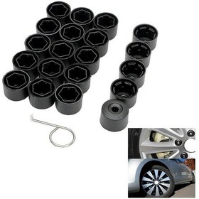 Resim 20x Bijon Cıvatası Somun Kapağı Golf Bora Passat Jett/a 17mm Siyah İçin Kapakları 