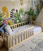 Resim Özgök Tarım Unisex Montessori Bebek Ve Çocuk Karyolası Doğal Ahşap Yatak 