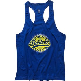 Resim Bluu Barbell Fitness Gym Tank Top Sporcu Atleti Saks Mavi (528419629) 