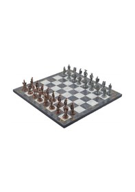 Resim Gifthome Metal Satranç Takımı-seti orta ispanyol antik gri Mermer 