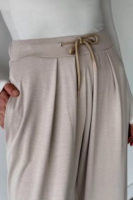 Resim Cepli Şalvar Pantolon Taş TZL-P-00020966 
