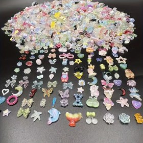 Resim 200 adet Rastgele Karışım Şekilleri Reçine Tırnak Çekmeceleri - 3D Kurdele, Çiçek, Yıldız ve Daha Fazlası - Kawaii Takı ve Manikür Malzemeleri Tırnak Sanatı Süslemeleri, Tırnak Sanatı Aksesuarları, Eğlenceli Tasarım, Dayanıklı Reçine, Tırnak Çekmecesi, Tırnak Parçaları, Tırnak Karakter Parçaları, Tırnak Süslemesi, Tavşan Tırnak Etiketi/decals, Tavşan Tırnak Aksesuarları, Tırnak Teknisi Malzemeleri, Tırnak Süslemeleri, Tırnak Taşları, Tırnak Çekmeceleri 