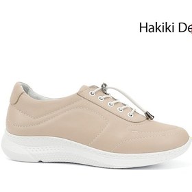 Resim Gönderi R Kadın Bej Bağcıklı Dolgu Taban Hakiki Deri Sneaker Ddza80742320 Bej 