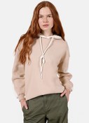 Resim Comfort Fit Kapüşonlu Düz Kadın Bej Sweatshirt Colin's