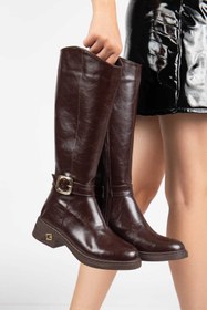 Resim SEDRİK yeni sezon toka detaylı hazır taban yandan fermuarlı su gaçirmez uzun çizme 