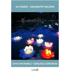 Resim Nilüfer Su Çiçeği Su Feneri T Light Mumlu Dekoratif 1 Adet 