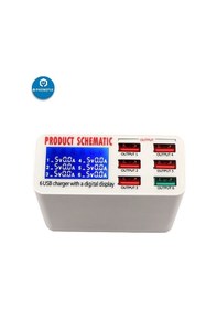 Resim Quick Charge 3.0 40W 6 Usb Charger Display Charge Socket Fast Cha (469840886) 