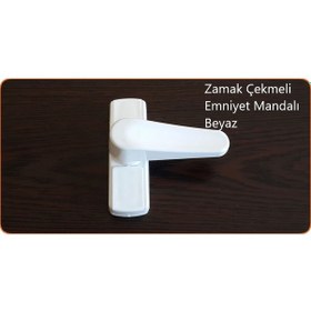 Resim Pvc Kapı Pencere Emniyet Kilidi Çekmeli Ve Düğmeli Zamak Beyaz-Çekmeli 