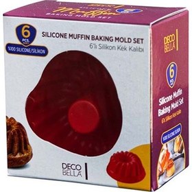 Resim 6'lı Silikon Mini Muffin Kalıbı, Kek Kalıbı Silikon Turuncu Diğer 