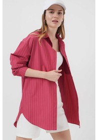 Resim Gabria Tek Cep Arkası Uzun Gömlek Mercan 