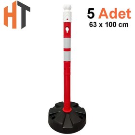 Resim Hayat Trafik Uyarı Dikmesi PPC 63 mm x 100 cm 5'li Set 