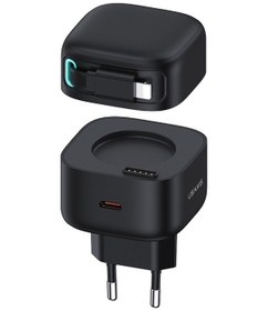 Resim Usams Us-cc209 Smf Serisi Pd35w 8 Pin Type-c Çift Bağlantı Noktalı Gan Hızlı Şarj Cihazı, Ab Fiş Siyah 
