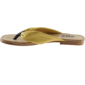 Resim Bueno Shoes Sarı Deri Kadın Düz Sandalet 