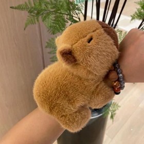 Resim 1 Adet Sevimli Kahverengi Kapibara Peluş Bileklik - Yumuşak Polyester Dolgulu, Tüylü Dokusuyla Doğum Günü, Noel ve Sevgililer Günü Hediyesi İçin İdeal Peluş Oyuncak 