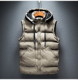 Resim Yeni Erkek Sonbahar Ve Kış Sıcak Pamuklu Yelek Haki 