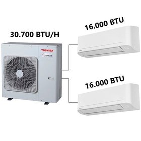 Resim Toshiba RAS-3M26G3AVG-TR A++ 1 Dış + 2 İç Ünite (16+16) Multi Inverter Klima 