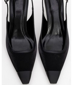 Resim Luvishoes Luvi Shoes Alive Siyah Saten Mat Burun Detaylı Kadın Topuklu Ayakkabı Saten Siyah 