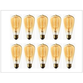 Resim Akkor Aydınlatma ST64 40W Armut Tipi Rustik Edison Ampul 10 Adet 