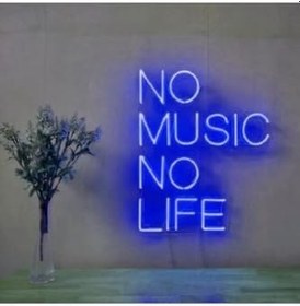 Resim Dekoraven No Music No Life Dekoratif Neon Led Tabela(60X40Cm), nolifervnmav 