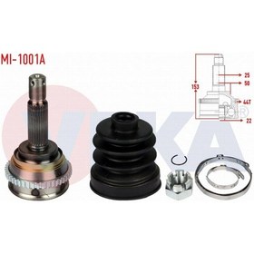 Resim Hyundaı Accent I X-3 1.3i Abslı 44 Dıs 25x22x50 Uzunluk 153mm 94-00 Aks Kafası Sol-sağ Ön Dış 