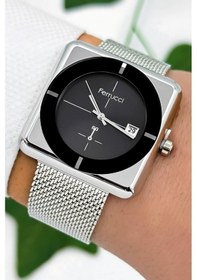 Resim Ferrucci Çelik Kordon & Özel Tasarım, 3atm Suya Dayanıklı Erkek Kol Saati, Gümüş-siyah Sdfer162 Gümüş - Siyah 