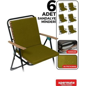 Resim Xpermate 6'lı Arkalıklı Sandalye Minderi Fermuarlı 40x40 Yeşil 