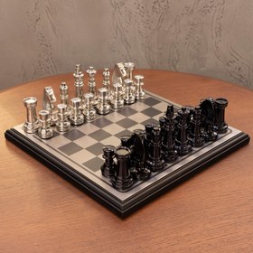 Resim Kingdom Gümüş Siyah Küçük Satranç Seti 30X30X5 cm 