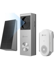 Resim Ezviz Ezvız Cp3 Pro Pilli Görüntülü Kapı Zili ve Zil Ch1, Kameralı Kablosuz Zil, Kişi Algılama, 2k ve Renkli Gece Görüşü, Iki Yönlü Ses, 8 GB Emmc Depolama, Güneş Panelli Görüntülü Kapı Zili + Zil Kiti 