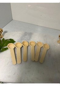 Resim Ahşap Mini Ölçü Baharat Kaşığı 6 Lı 